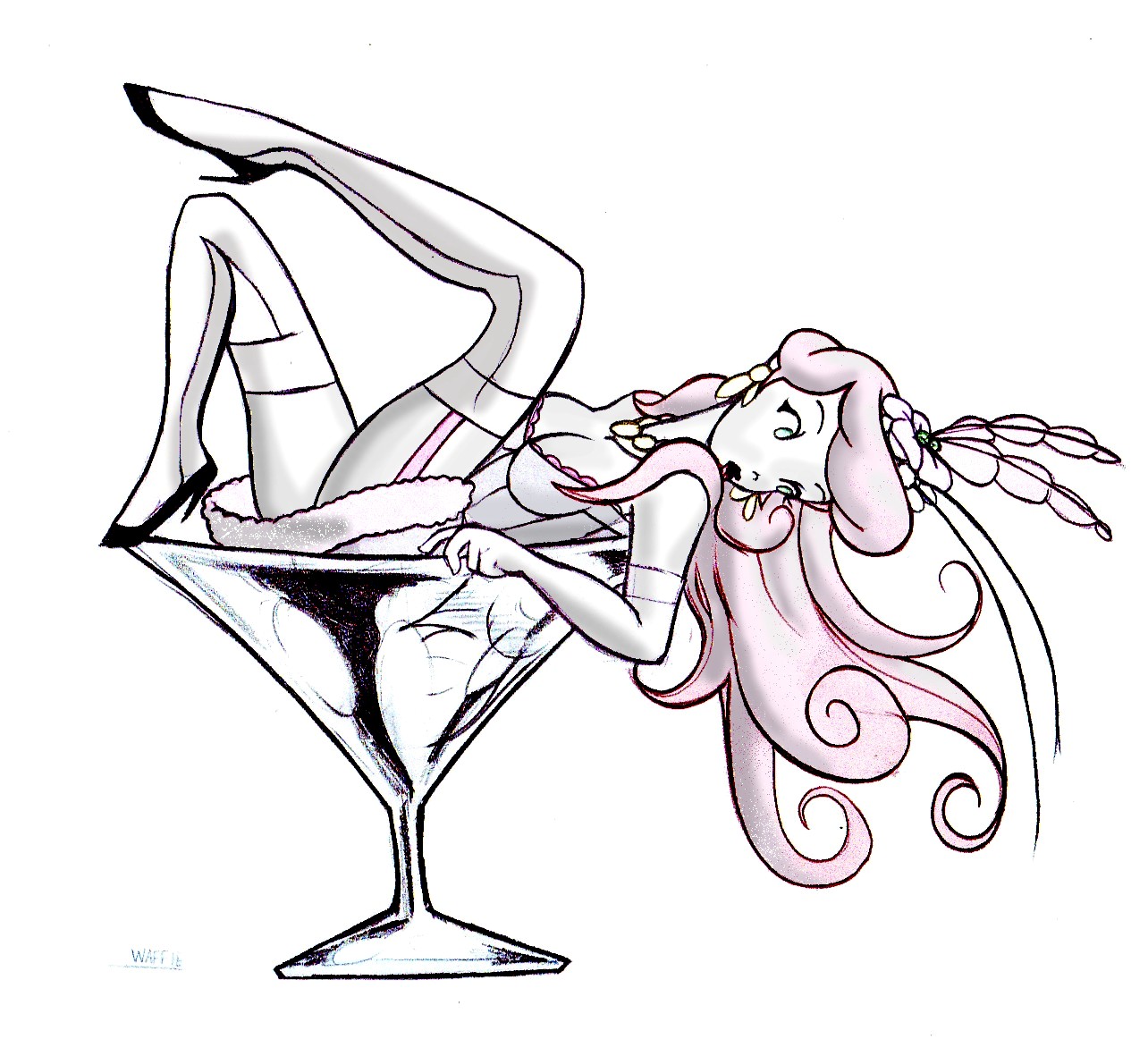 clipart girl in martini glass - photo #49